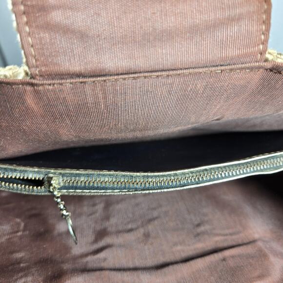 Vintage Handmade Tote Bag Velvet Flowers Woven Straw Look Purse Acrylic Handles - Picture 11 of 12